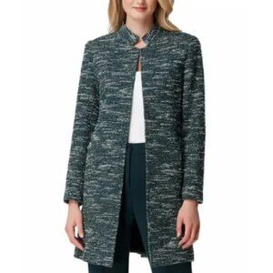 Tahari ASL Boucle Tweed Topper Jacket Hunter Green, Size 6